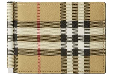 burberry check bifold wallet|Burberry wallet with money clip.